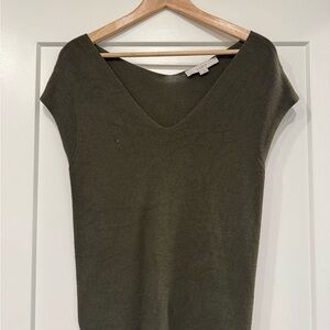 LOFT olive green short sleeve sweater
